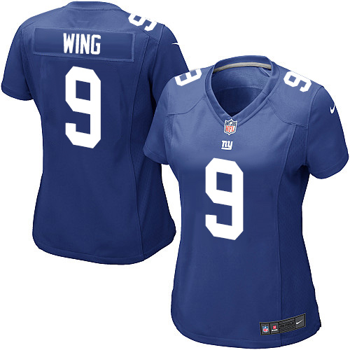 Women's Game Brad Wing Nike Jersey Royal Blue Home - #9 NFL New York Giants